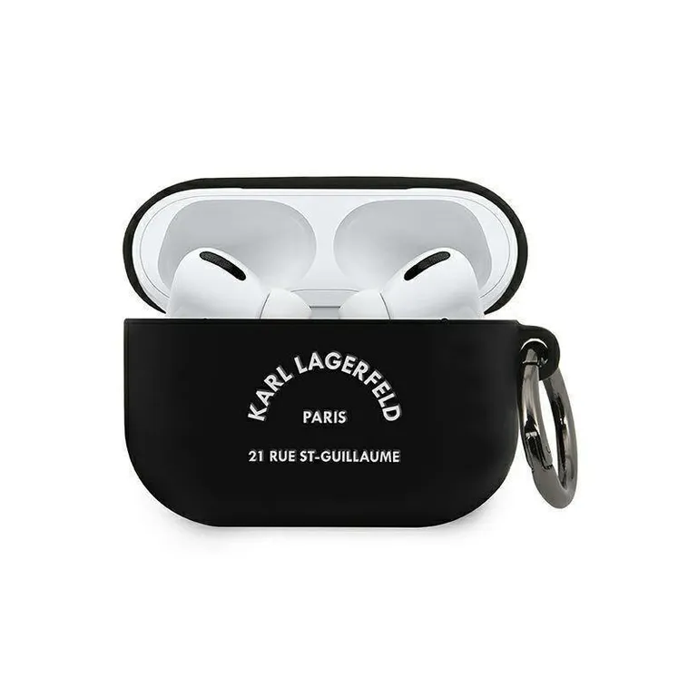 Eredeti Apple Airpods Pro Karl Lagerfeld Cover Silicone RSG (KLACAPSILRSGBK) Fekete