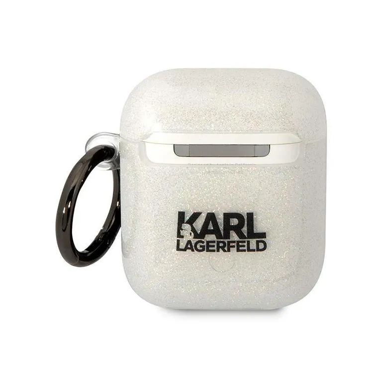 Eredeti Apple Airpods tok Karl Lagerfeld csillogó Karl & Choupette (KLA2HNKCTGT) Átlátszó