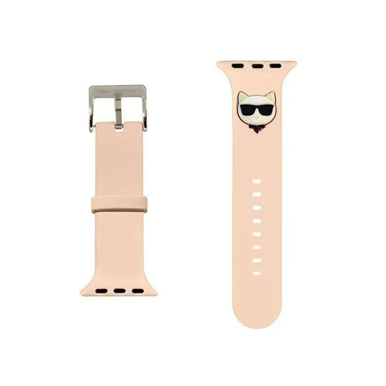 Eredeti Apple Watch 38/40/41 mm tok Karl Lagerfeld Strap Silicone Chupette Heads (Klawmslcp) Rózowe