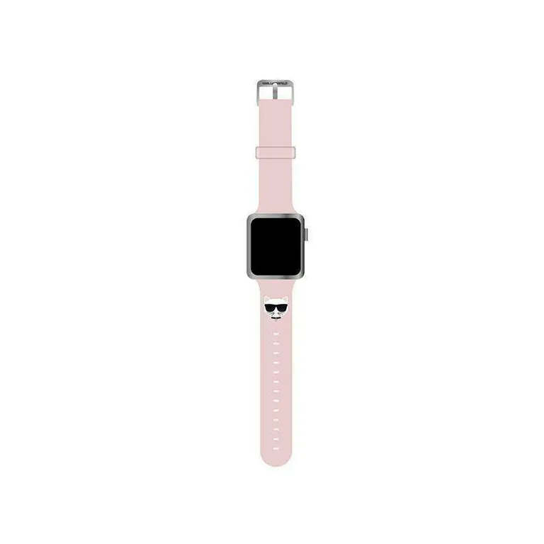 Eredeti Apple Watch 38/40/41 mm tok Karl Lagerfeld Strap Silicone Chupette Heads (Klawmslcp) Rózowe