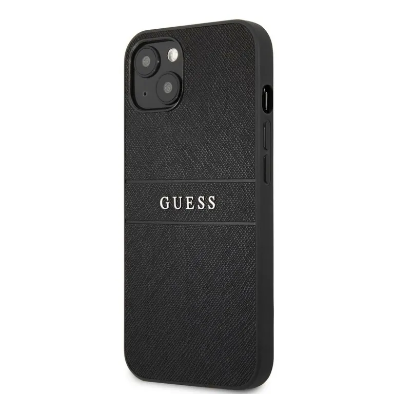 Eredeti eset iPhone 13 6.1 "Guess Hardcase Saffiano Strap GUHCP13MPSASBBK Black