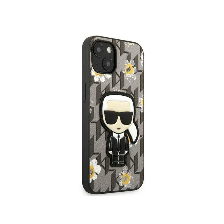 Eredeti eset iPhone 13 Karl Lagerfeld virág ikonik karl (KLHCP13MPMnifif1) Szürke