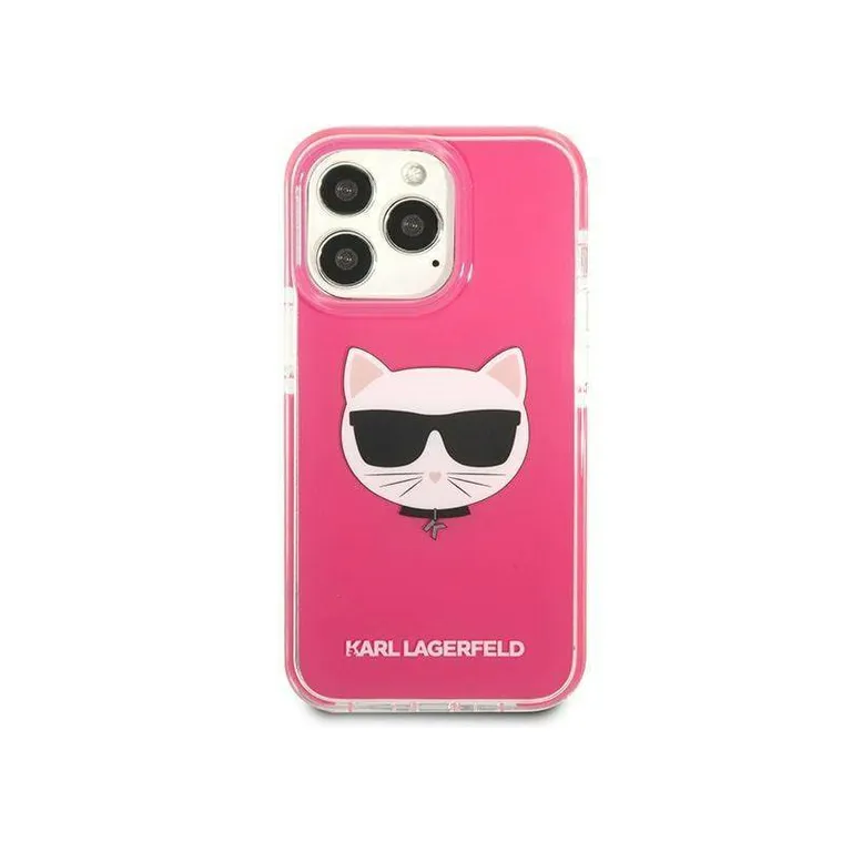 Eredeti eset iPhone 13 Pro Karl Lagerfeld Hardcase Choupette Head (KLHCP13LTPECPI) RÓZOWE