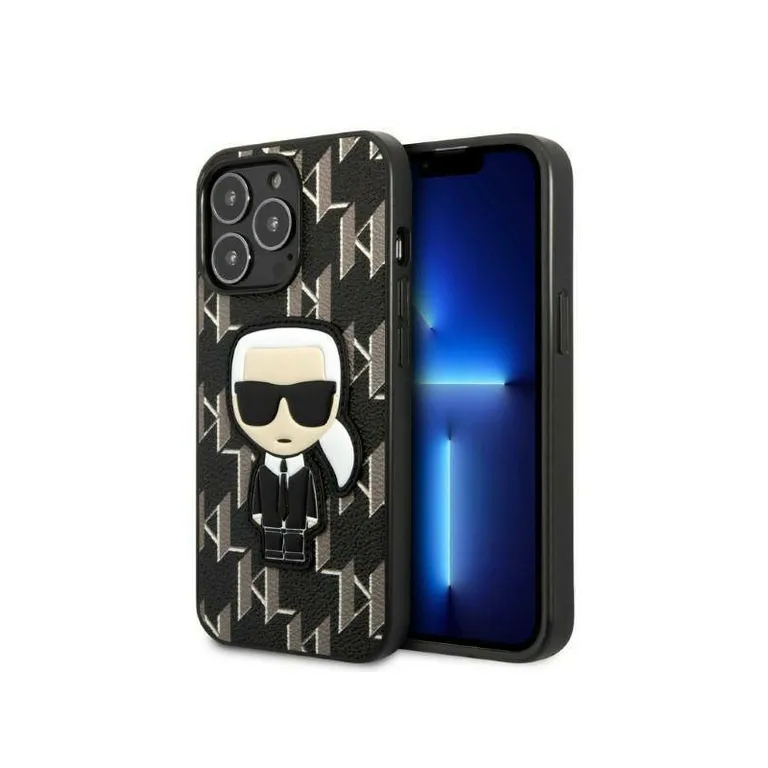 Eredeti eset iPhone 13 Pro Karl Lagerfeld Hardcase Monogram Iconik Patch Black