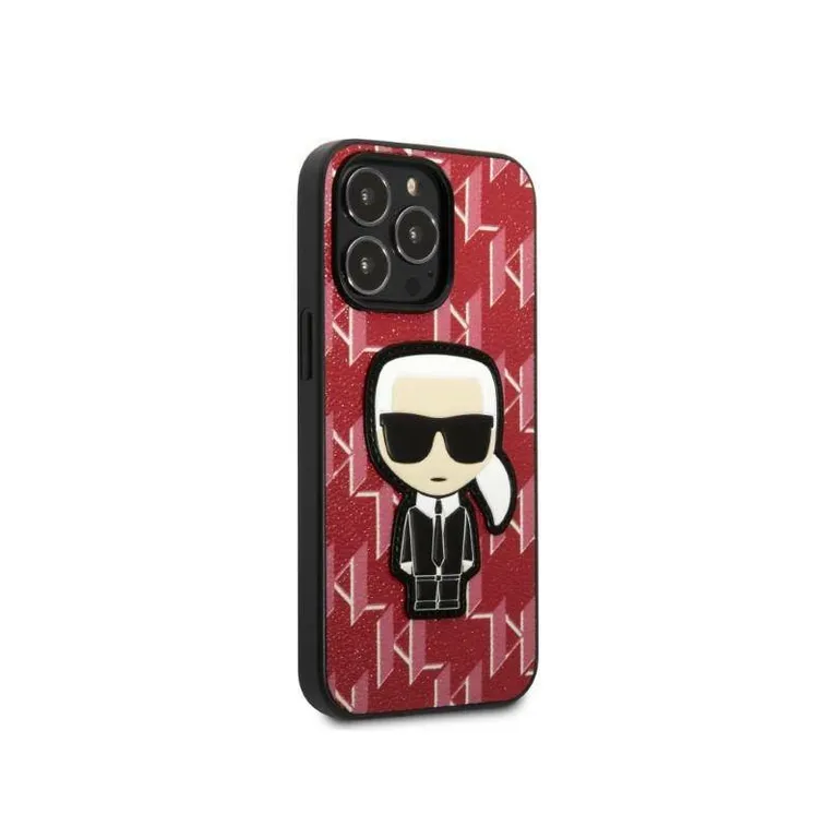 Eredeti eset iPhone 13 Pro Karl Lagerfeld Hardcase Monogram Iconik Patch piros