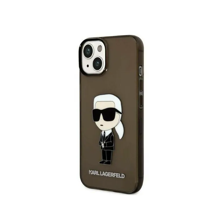 Eredeti eset iPhone 14 Karl Lagerfeld Hardcase Ikonik Karl Lagerfeld (KLHCP14Shniktck) Fekete