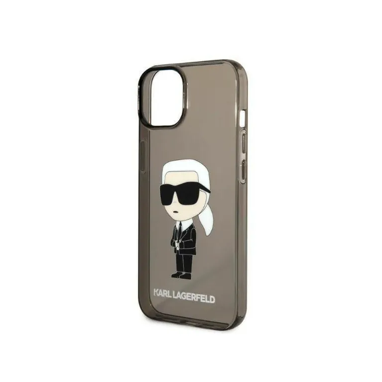 Eredeti eset iPhone 14 Karl Lagerfeld Hardcase Ikonik Karl Lagerfeld (KLHCP14Shniktck) Fekete