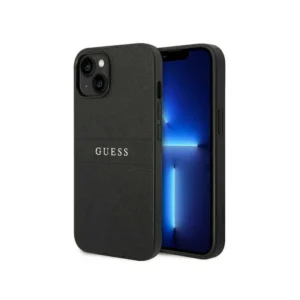 Eredeti eset iPhone 14 Plus Guess Saffiano Strap Black