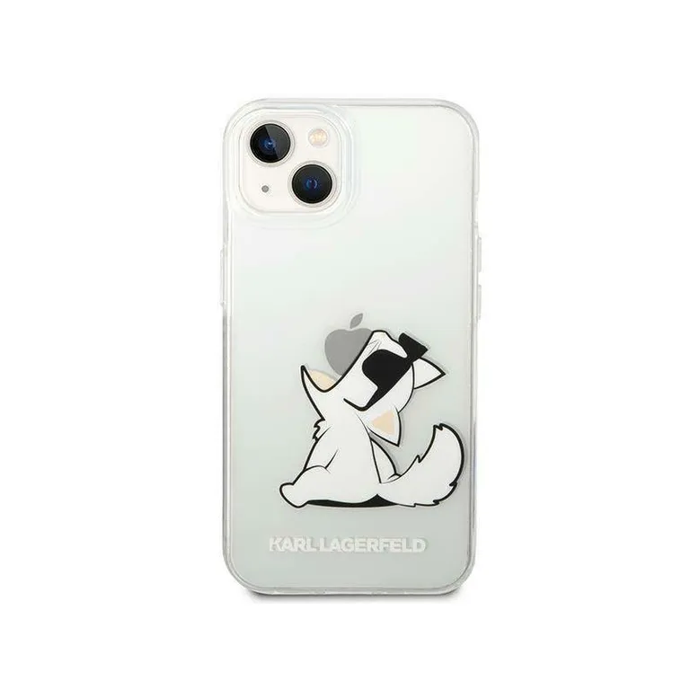 Eredeti eset iPhone 14 Plus Karl Lagerfeld Hardcase Choupette szórakoztató átlátszó