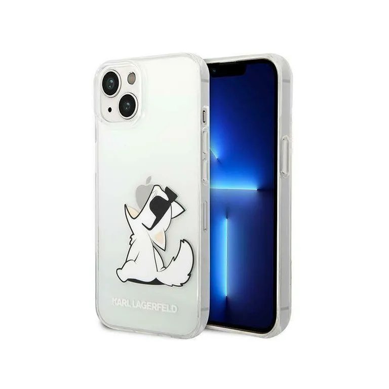 Eredeti eset iPhone 14 Plus Karl Lagerfeld Hardcase Choupette szórakoztató átlátszó