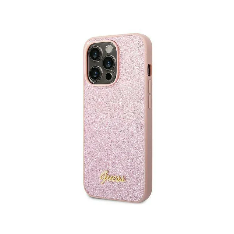 Eredeti eset iPhone 14 Pro Guess Hard Case Glitter Script