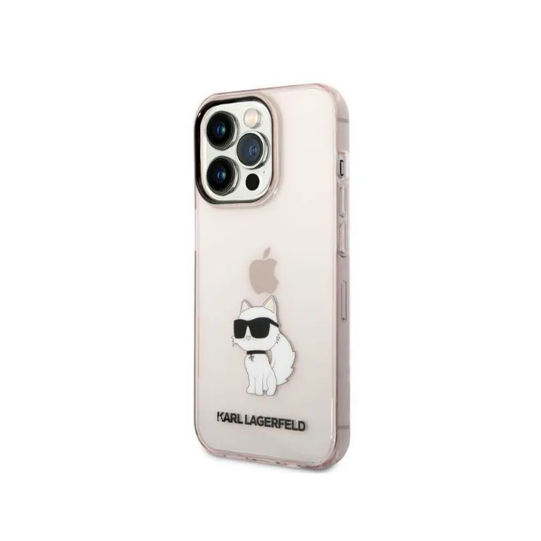 Eredeti eset iPhone 14 Pro Karl Lagerfeld Hardcase Ikonik Choupette (KLHCP14LHNCHTCP) RÓZOWE