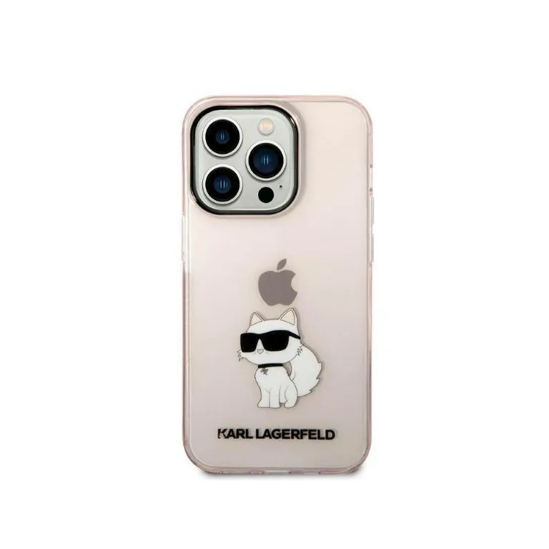 Eredeti eset iPhone 14 Pro Karl Lagerfeld Hardcase Ikonik Choupette (KLHCP14LHNCHTCP) RÓZOWE