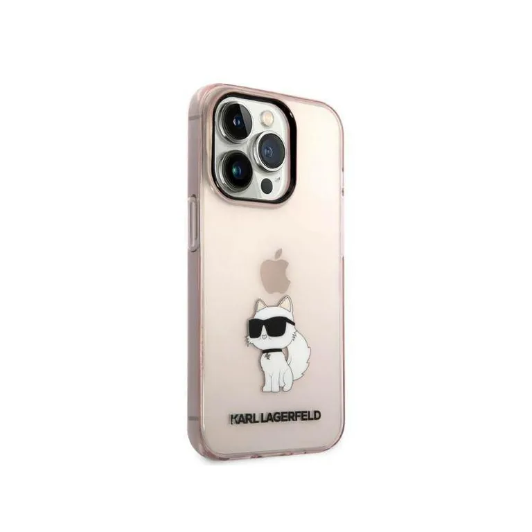 Eredeti eset iPhone 14 Pro Karl Lagerfeld Hardcase Ikonik Choupette (KLHCP14LHNCHTCP) RÓZOWE