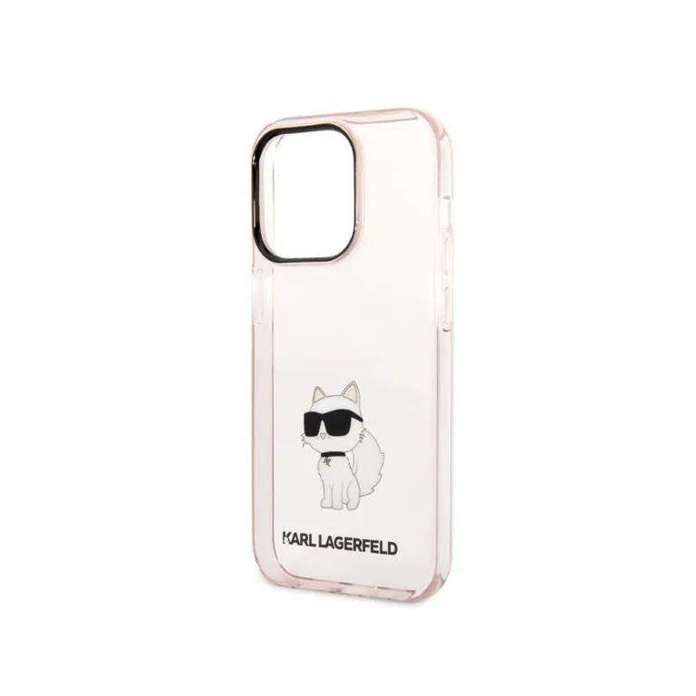 Eredeti eset iPhone 14 Pro Karl Lagerfeld Hardcase Ikonik Choupette (KLHCP14LHNCHTCP) RÓZOWE