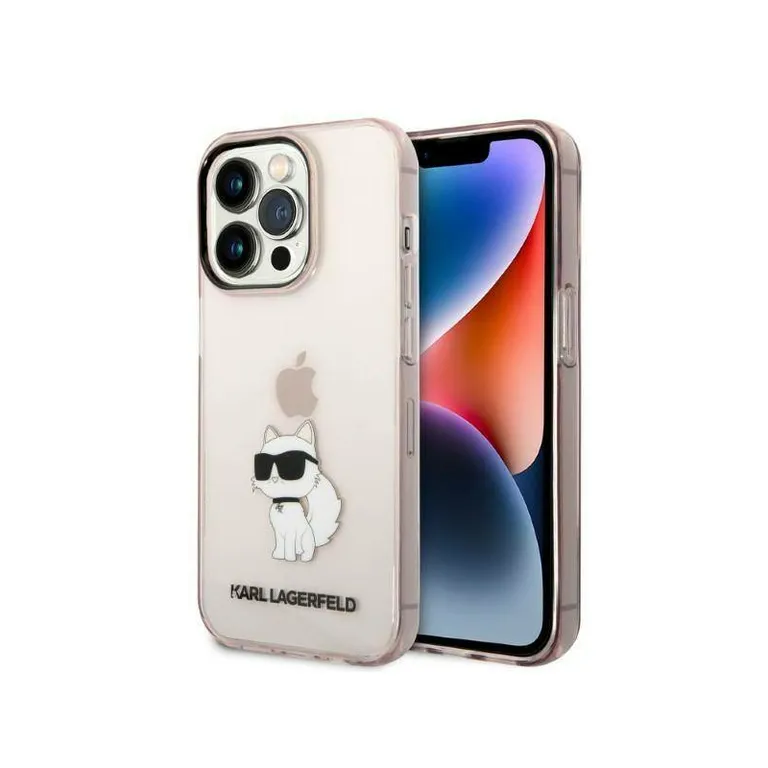 Eredeti eset iPhone 14 Pro Karl Lagerfeld Hardcase Ikonik Choupette (KLHCP14LHNCHTCP) RÓZOWE