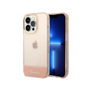 Eredeti eset iPhone 14 Pro Max Guess Hardcase Pink Transluent