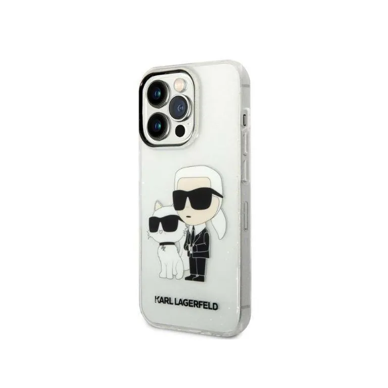 Eredeti eset iPhone 14 Pro Max Karl Lagerfeld Hardcase IML Glit NFT Karl & Chupette (KLHCP14XHNKCTGT) Átlátszó