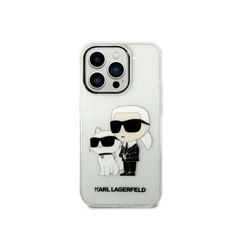 Eredeti eset iPhone 14 Pro Max Karl Lagerfeld Hardcase IML Glit NFT Karl & Chupette (KLHCP14XHNKCTGT) Átlátszó