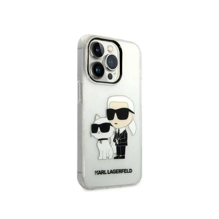 Eredeti eset iPhone 14 Pro Max Karl Lagerfeld Hardcase IML Glit NFT Karl & Chupette (KLHCP14XHNKCTGT) Átlátszó