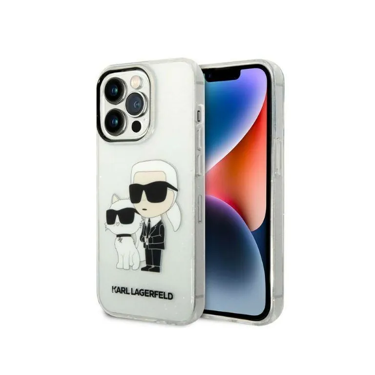 Eredeti eset iPhone 14 Pro Max Karl Lagerfeld Hardcase IML Glit NFT Karl & Chupette (KLHCP14XHNKCTGT) Átlátszó