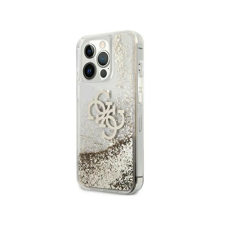 Eredeti iPhone 13 Pro Max Guess Hardcase 4G Big Liquid Glitter (GUHCP13XLG4GGO) Zloty