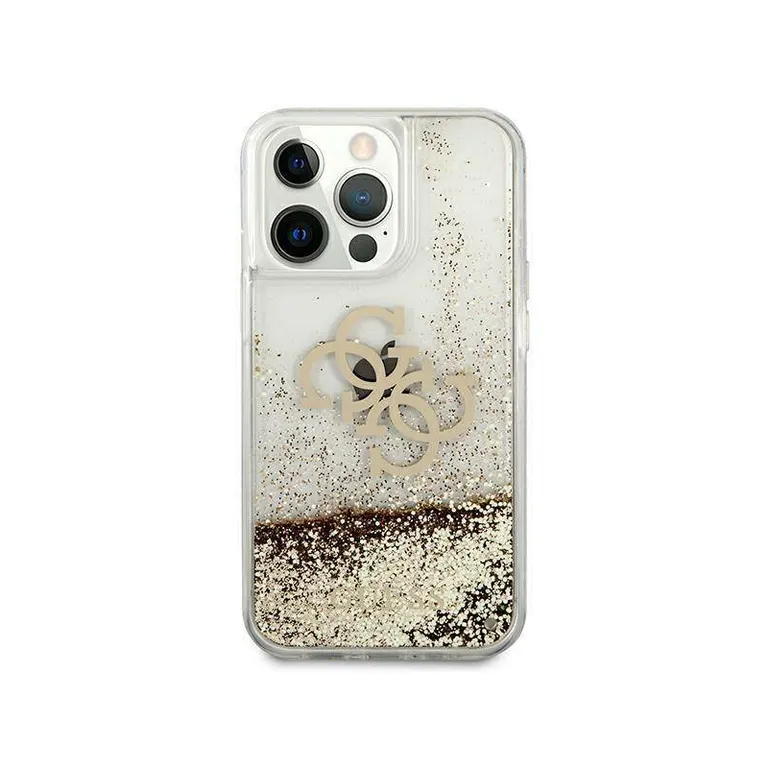 Eredeti iPhone 13 Pro Max Guess Hardcase 4G Big Liquid Glitter (GUHCP13XLG4GGO) Zloty