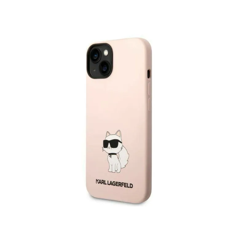 Eredeti iPhone 14 Karl Lagerfeld Hardcase Silicone Choupette (KLHCP14SSNCHBCP) RÓZOWE