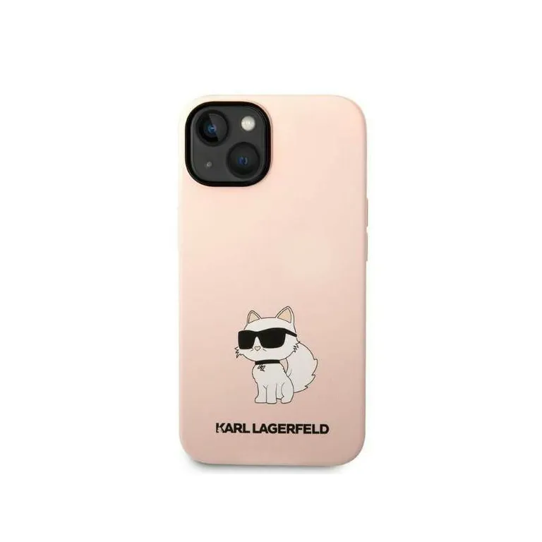 Eredeti iPhone 14 Karl Lagerfeld Hardcase Silicone Choupette (KLHCP14SSNCHBCP) RÓZOWE