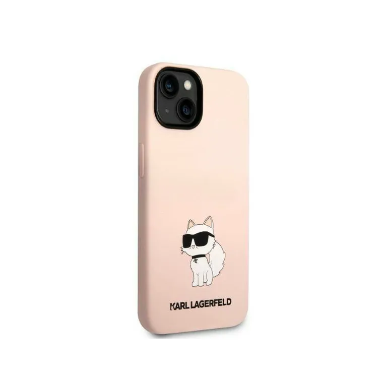 Eredeti iPhone 14 Karl Lagerfeld Hardcase Silicone Choupette (KLHCP14SSNCHBCP) RÓZOWE