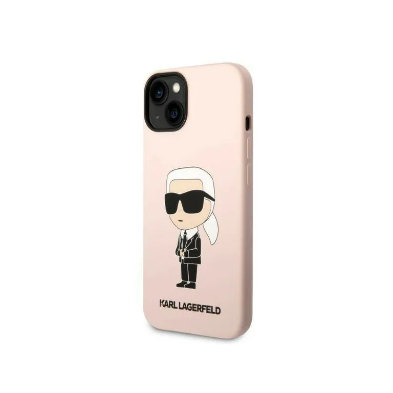 Eredeti iPhone 14 Karl Lagerfeld Hardcase Silicone Ikonik (KLHCP14SSNIKBCP) RÓZOWE