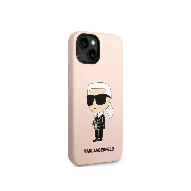 Eredeti iPhone 14 Karl Lagerfeld Hardcase Silicone Ikonik (KLHCP14SSNIKBCP) RÓZOWE