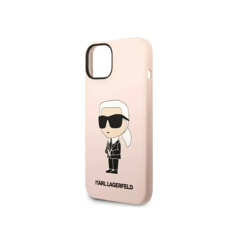 Eredeti iPhone 14 Karl Lagerfeld Hardcase Silicone Ikonik (KLHCP14SSNIKBCP) RÓZOWE