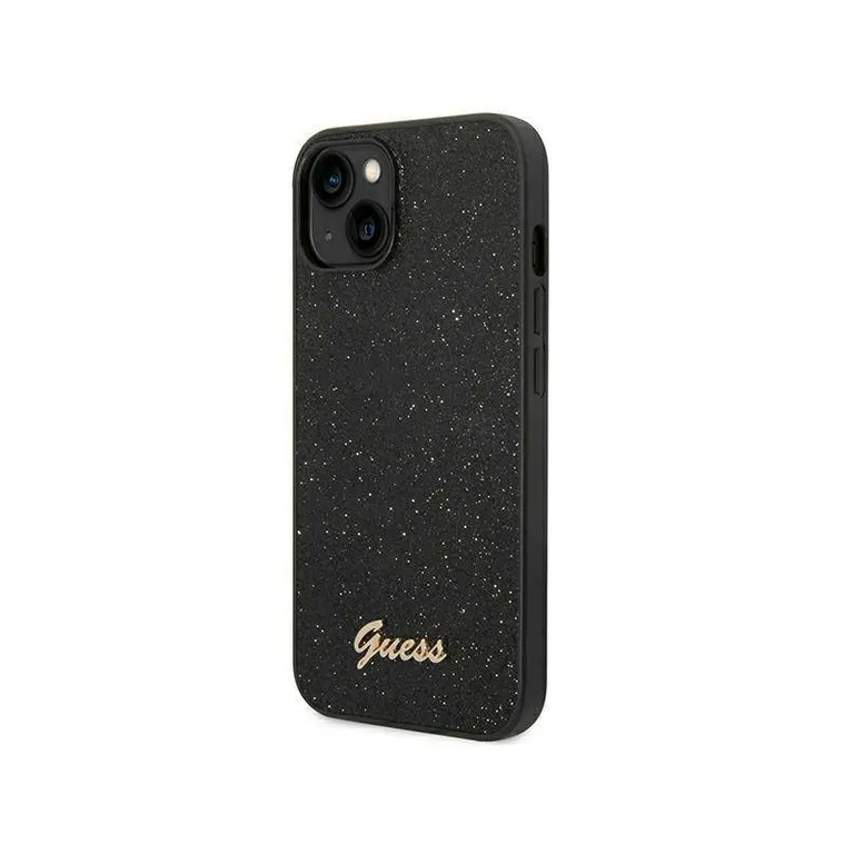 Eredeti iPhone 14 Plus Guess Hard Case Glitter Script Black