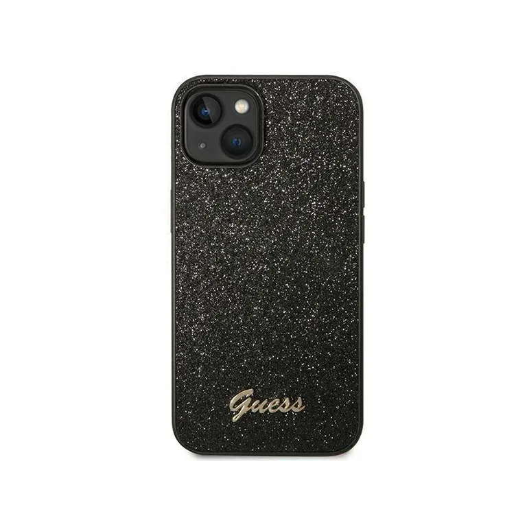 Eredeti iPhone 14 Plus Guess Hard Case Glitter Script Black