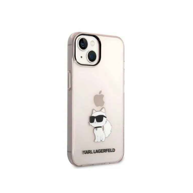 Eredeti iPhone 14 Plus Karl Lagerfeld Hardcase Ikonik Choupette (KLHCP14MHNCHTCP) Rózowe