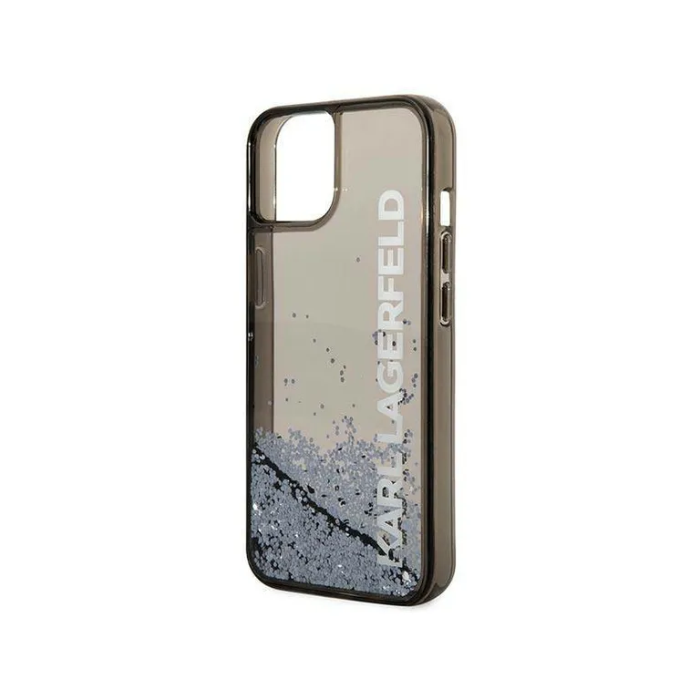 Eredeti iPhone 14 Plus Karl Lagerfeld Hardcase Liquid Glitter Elong (KLHCP14MLCVK) Fekete