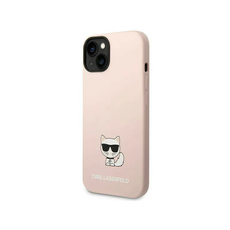 Eredeti iPhone 14 Plus Karl Lagerfeld Hardcase Silicone Chupette test (KLHCP14MSLCTPI) JASNE RÓZ