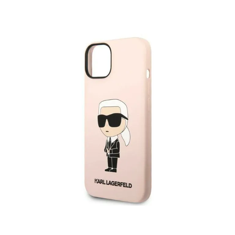 Eredeti iPhone 14 Plus Karl Lagerfeld Hardcase Silicone Ikonik (KLHCP14MSNIKBCP) rózsaszín