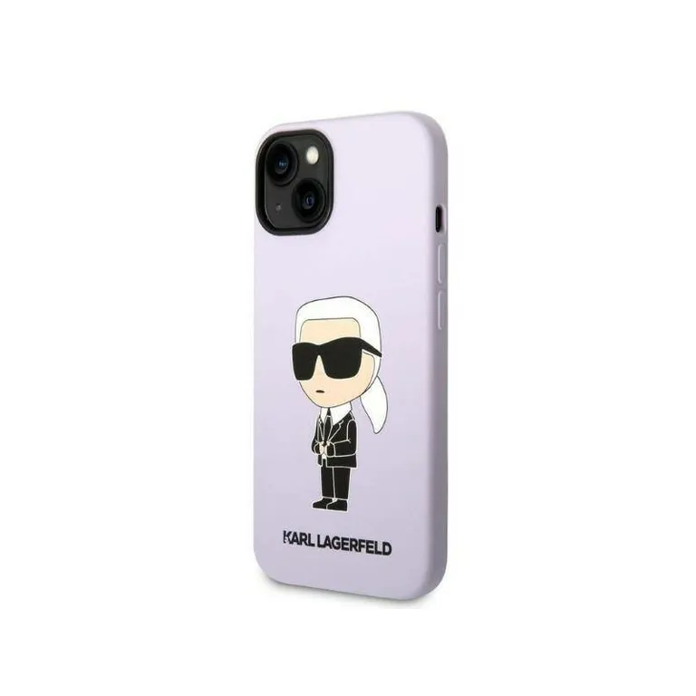 Eredeti iPhone 14 Plus Karl Lagerfeld Hardcase Silicone Ikonik (KLHCP14msnikbcu) lila