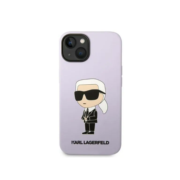 Eredeti iPhone 14 Plus Karl Lagerfeld Hardcase Silicone Ikonik (KLHCP14msnikbcu) lila