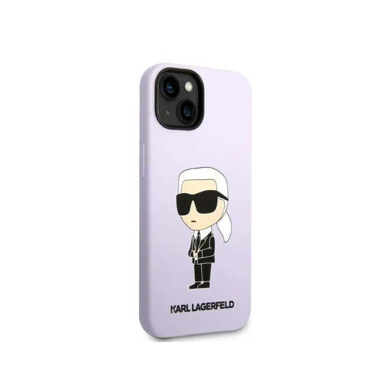 Eredeti iPhone 14 Plus Karl Lagerfeld Hardcase Silicone Ikonik (KLHCP14msnikbcu) lila