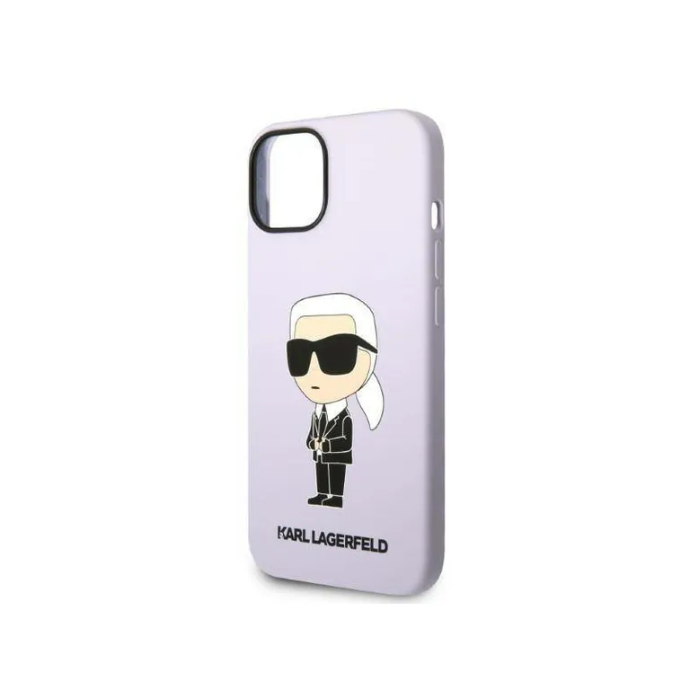 Eredeti iPhone 14 Plus Karl Lagerfeld Hardcase Silicone Ikonik (KLHCP14msnikbcu) lila