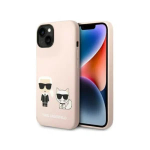 Eredeti iPhone 14 Plus Karl Lagerfeld Hardcase Szilikon Karl & Choupette Magsafe (KLHMP14MSSKCI) Rózowe