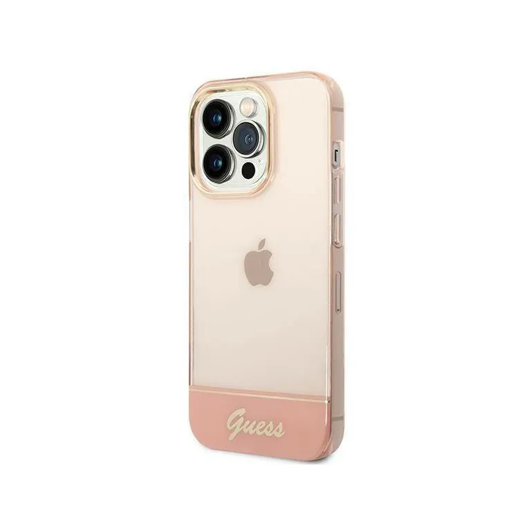 Eredeti iPhone 14 Pro Guess Hardcase Pink Transs First