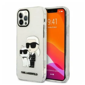 Eredeti iPhone tok 12/12 Pro Karl Lagerfeld Hardcase Glitter Karl & Chupette (KLHCP12MHNKCTGT) Átlátszó