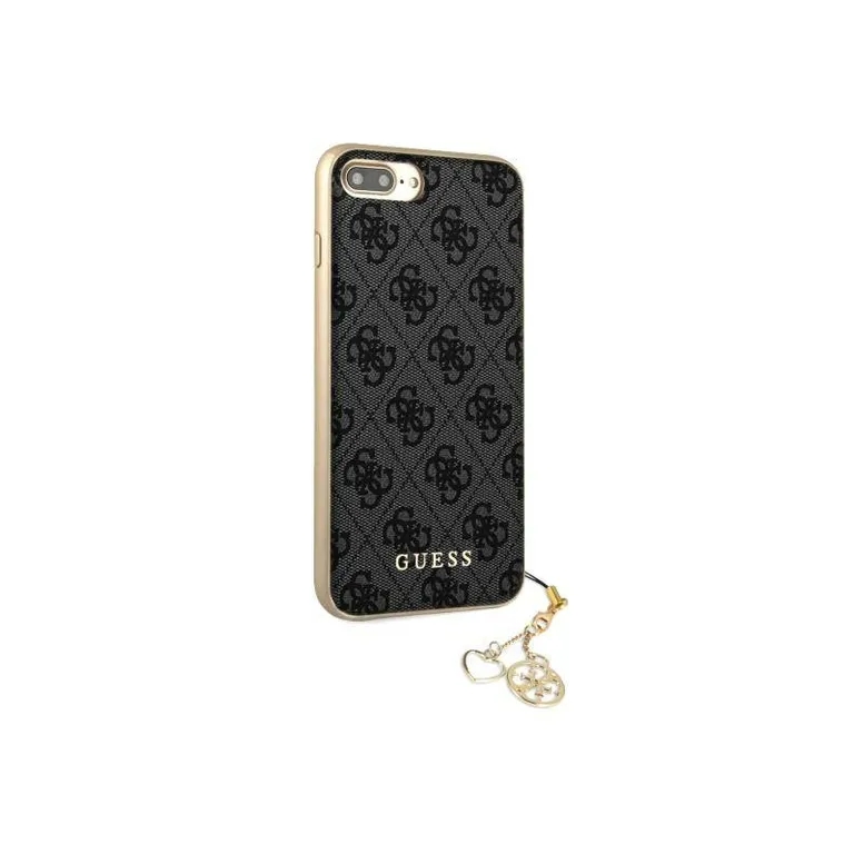 Eredeti iPhone X / Xs Guess Hard Case 4G Charms Collection (GUHCPXGF4GGR) Szürke