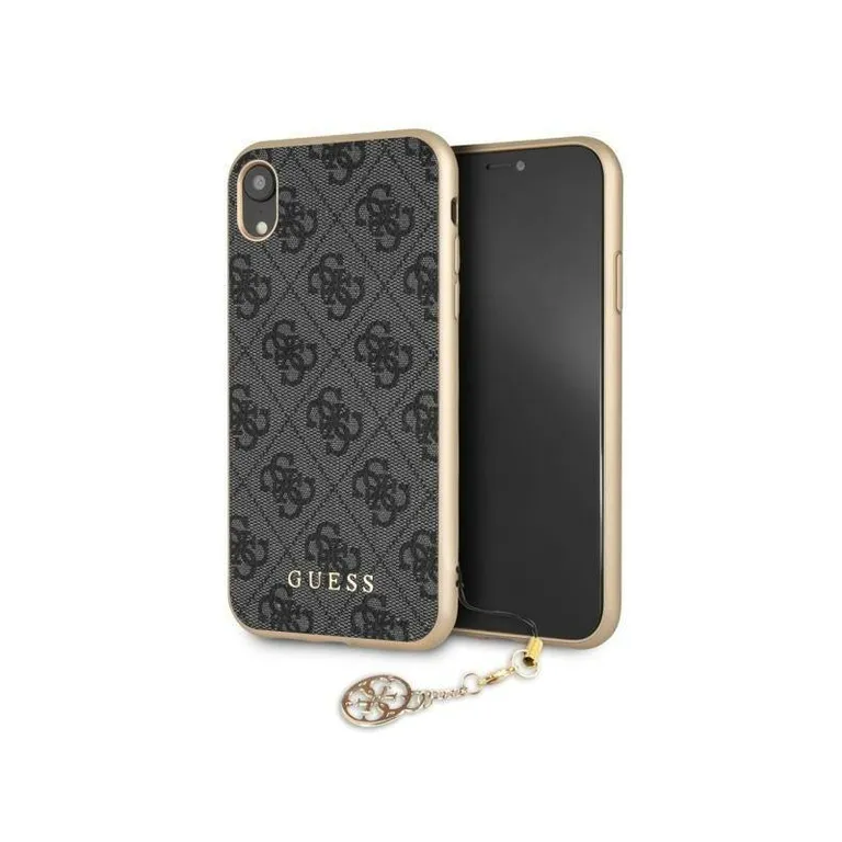 Eredeti iPhone XR Guess Hard Case 4G Charms Collection (GUHCI61GF4GGR) Szürke