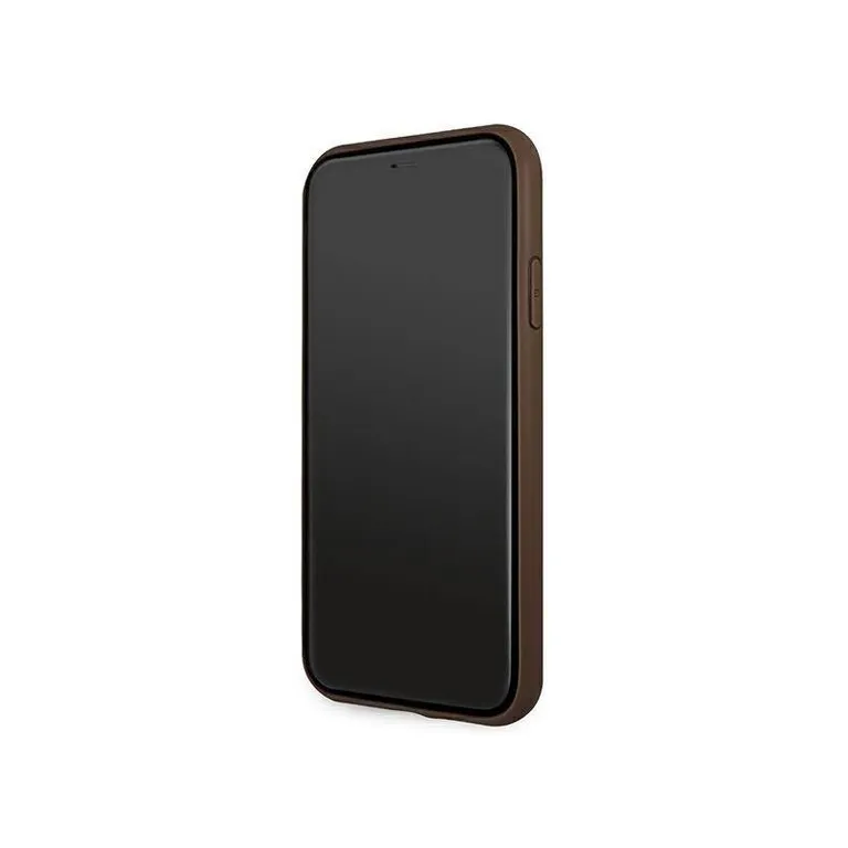 Eredeti tok IPHONE 11 Guess Hardcase 4G nagy fém logó (GUHCN614GMGBR) barna