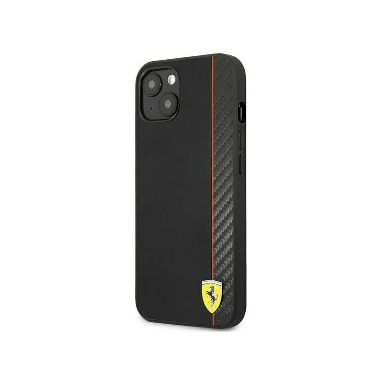 Eredeti tok iphone 13 Ferrari hardcase a pálya széncsíkján (Fesaxhcp13mbk) fekete